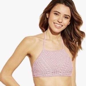 Target Xhiliration Purple Crochet Halter Bikini Top